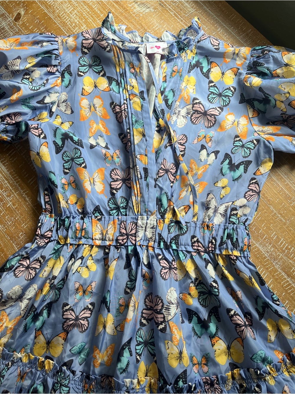 Buddy Love Women's Light Blue Butterfly Print Short Dress - Picture 3 of 8